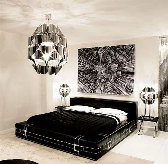 How to decorate a bedroom black and white