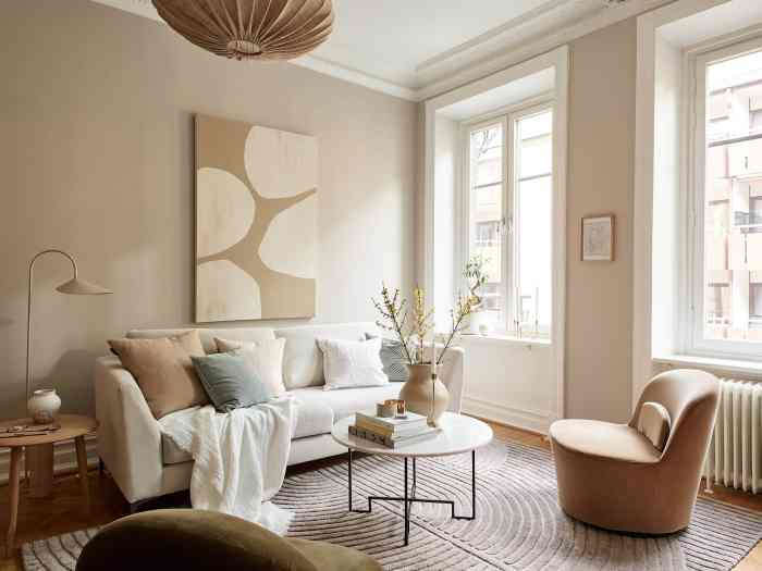 How to decorate an apartment with beige walls