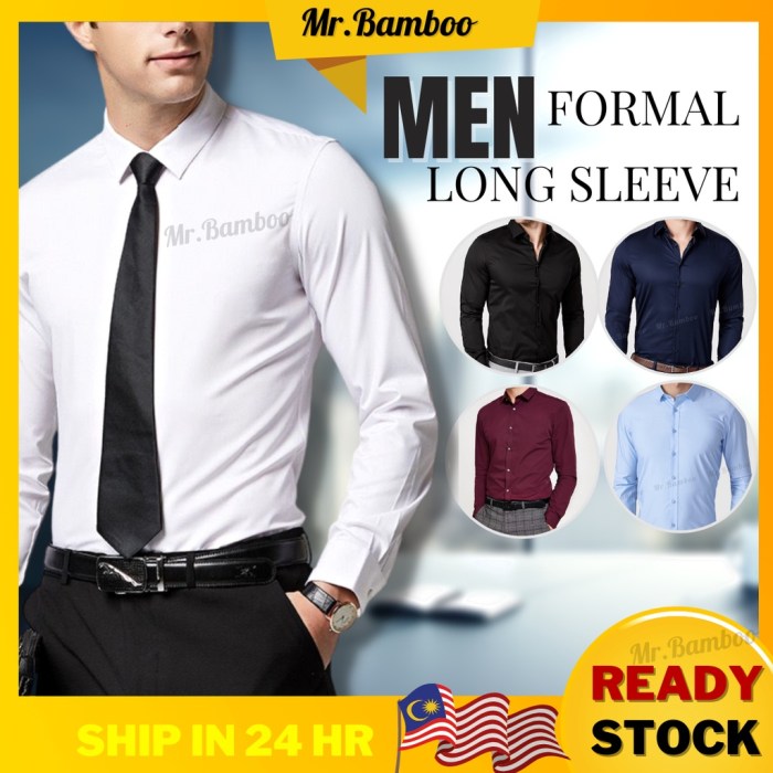 Mens slim black dress shirt