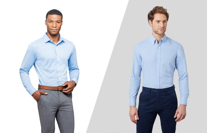 Blue dress shirt outfit mens