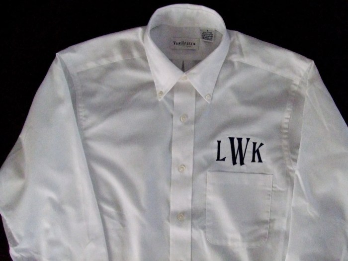 Monogrammed dress shirts for men